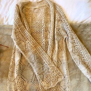Altar'd State Oatmeal Cardigan with Fringe